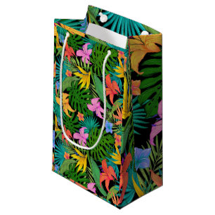 Bolsa De Regalo Pequeña Hojas tropicales de palmas florales hawaianas