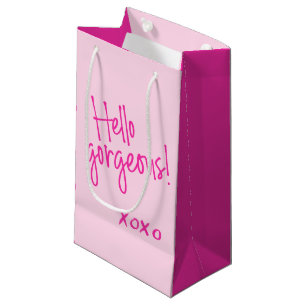 Bolsa De Regalo Pequeña ¡Hola, Maravilloso! XOXO de manos rosadas
