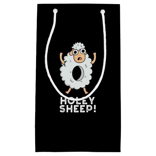 Bolsa De Regalo Pequeña Holey Sheep Funny Animal Pun Dark BG (Anverso)