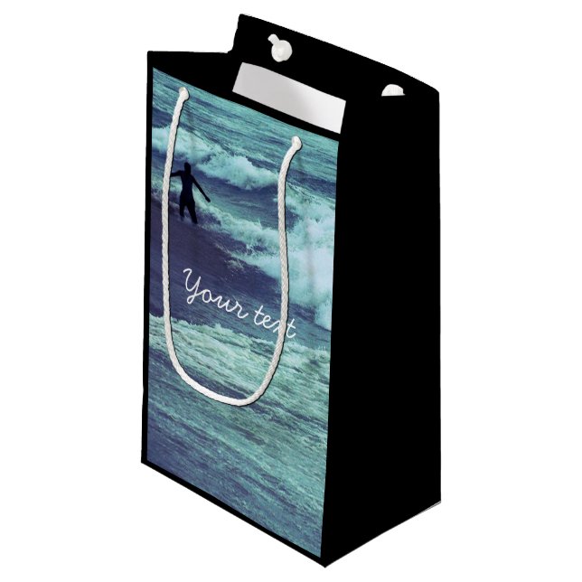 Bolsa De Regalo Pequeña Hombre en las olas del mar (Angulo Anverso)