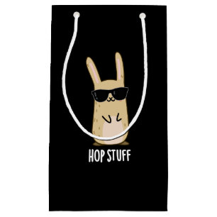 Bolsa De Regalo Pequeña Hop Studs Funny Conejo Conejo Conejo Pun Dark BG