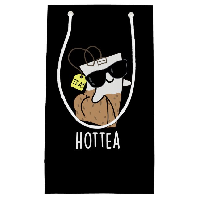 Bolsa De Regalo Pequeña Hottea Funny Tea Caliente Pun Dark BG (Anverso)