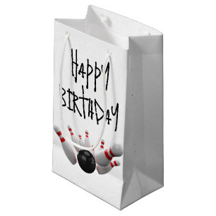 Bolsa De Regalo Pequeña Huelga De Bolas De Cumpleaños En Blanco