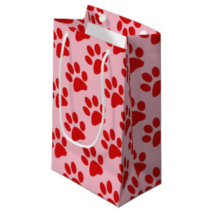 Bolsa De Regalo Pequeña Huella de pata de animal roja