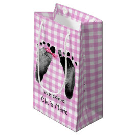 Bolsa De Regalo Pequeña Huellas de bebé con lazo