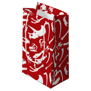 Bolsa De Regalo Pequeña Huesos de dinosaurio (rojos)