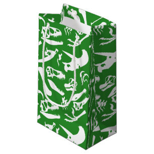Bolsa De Regalo Pequeña Huesos de dinosaurio (verde)