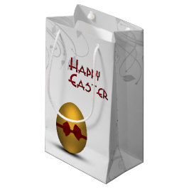 Bolsa De Regalo Pequeña Huevo de Pascua Dorada con el patrón de Swirl Flor