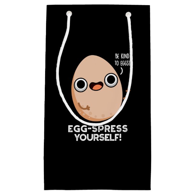 Bolsa De Regalo Pequeña Huevo-spress Yourself Funny Egg Pun Dark BG (Anverso)