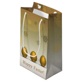 Bolsa De Regalo Pequeña Huevos modernos de Pascua Dorada