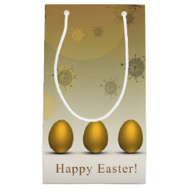 Bolsa De Regalo Pequeña Huevos modernos de Pascua Dorada