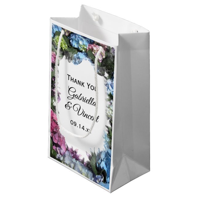 Bolsa De Regalo Pequeña Hydrangea Flower Frame Boda Gracias (Angulo Anverso)