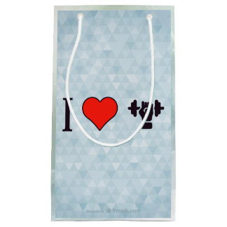 Bolsa De Regalo Pequeña I corazón que levanta una pesa de gimnasia