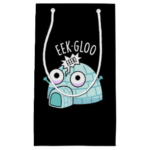 Bolsa De Regalo Pequeña Igloo divertido Eek-gloo Chiste Fondo oscuro