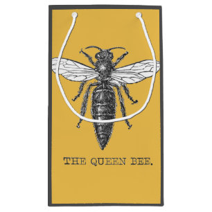 Bolsa De Regalo Pequeña Ilustración antigua de insecto bug abeja reina