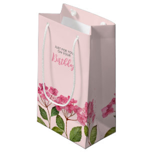 Bolsa De Regalo Pequeña Ilustracion Birday Pink Hydrangea Lacecaps