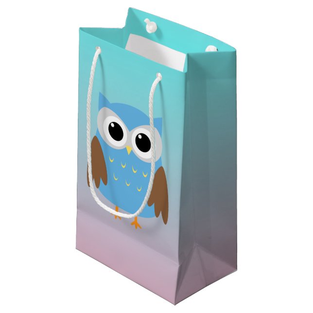 Bolsa De Regalo Pequeña Ilustración de búho lindo (Angulo Anverso)