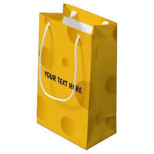 Bolsa De Regalo Pequeña Impresión de encargo amarilla divertida del queso