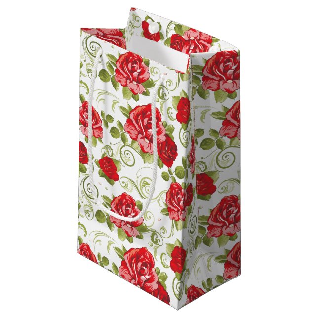 Bolsa De Regalo Pequeña Impresión de rosa rojo-bolso de regalo (Angulo Anverso)