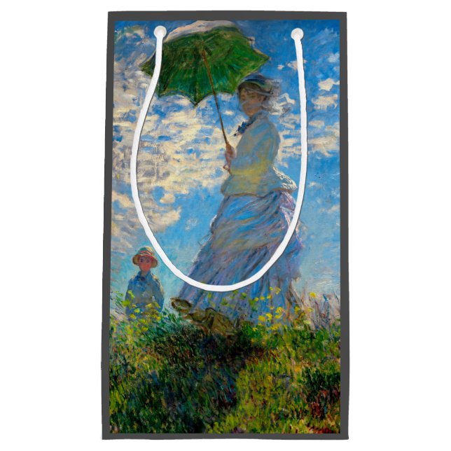 Bolsa De Regalo Pequeña Impresionismo de Monet Woman Parasol (Anverso)