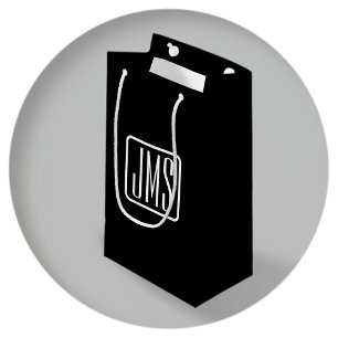 Bolsa De Regalo Pequeña Iniciales Modernas Monogramadas   Blanco y Negro