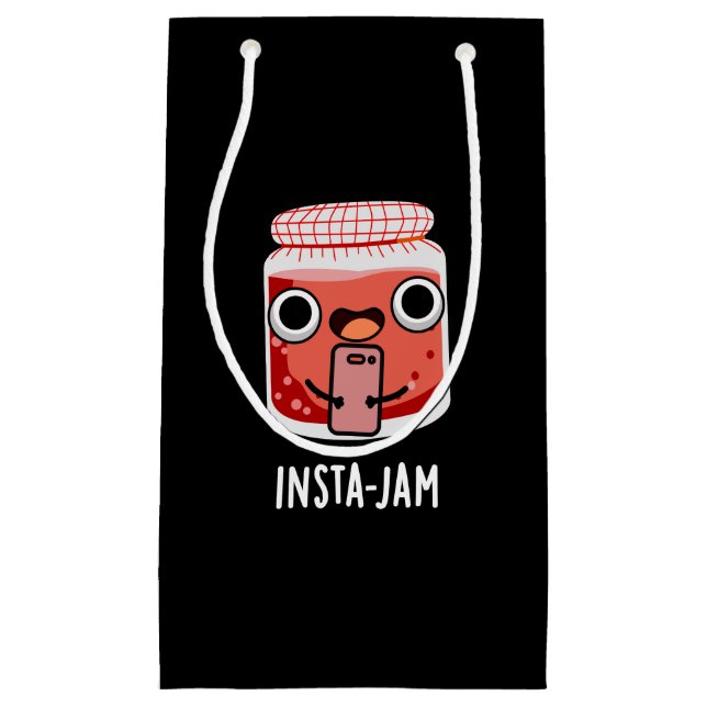 Bolsa De Regalo Pequeña Insta-jam Funny Social Media Jam Pun Dark BG (Anverso)
