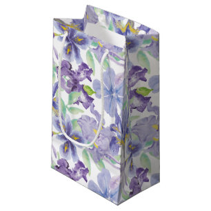 Bolsa De Regalo Pequeña Iris Floral Acuarela Amarillo Púrpura
