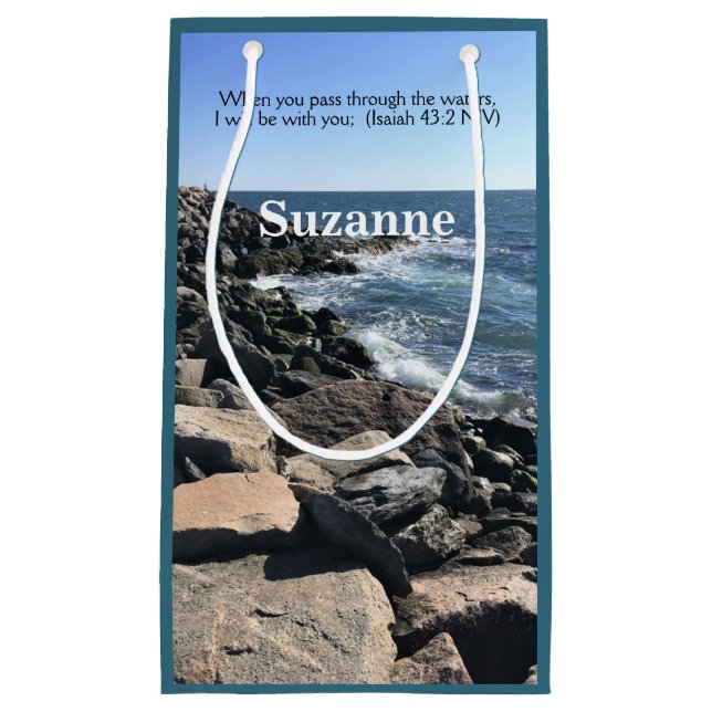 Bolsa De Regalo Pequeña Isaiah 43:2 Estaré contigo Foto de Ocean (Anverso)