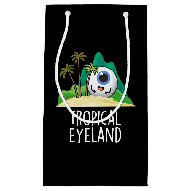 Bolsa De Regalo Pequeña Isla de Funny Island Tropical Ojo Pun Dark BG (Anverso)