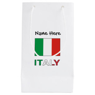 Bolsa De Regalo Pequeña Italy and Italian Flag with Your Name