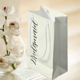 Bolsa De Regalo Pequeña Ivory Color Stylized Script Wedding Bridesmaid