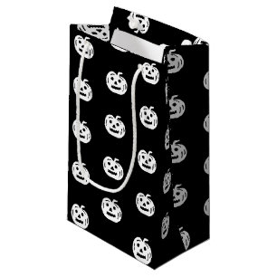 Bolsa De Regalo Pequeña Jack blanco negro de Halloween patrón de linterna 
