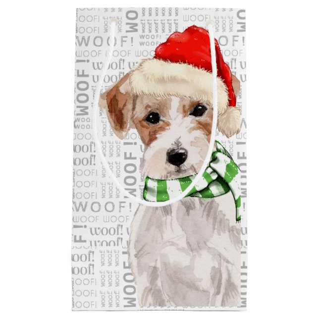 Bolsa De Regalo Pequeña Jack Russell Terrier Navidades divertidos (Anverso)