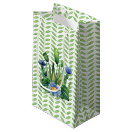 Bolsa De Regalo Pequeña Jardín Floral Azul Y Verde