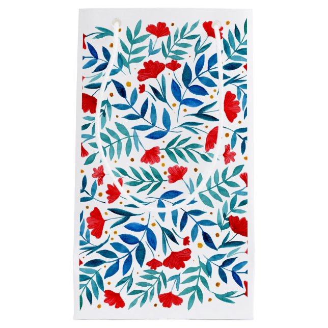 Bolsa De Regalo Pequeña Jardín mágico - rojo y turquesa (Anverso)