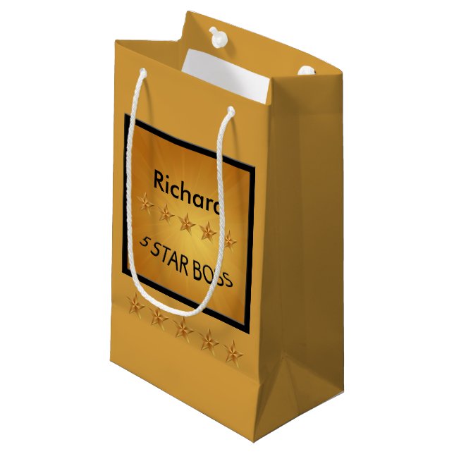 Bolsa De Regalo Pequeña Jefe Personalizado de Boss Day Cinco Estrellas SGB (Angulo Anverso)