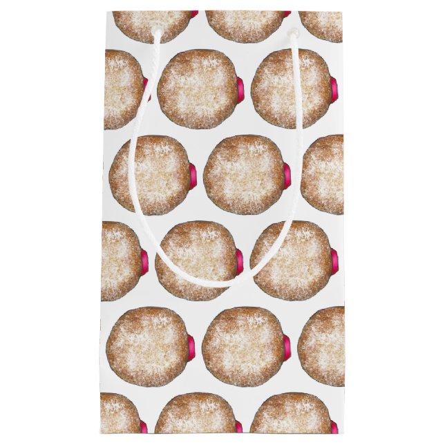 Bolsa De Regalo Pequeña Jelly Donuts Happy Hanukkah Chanukah Sufganiyah (Anverso)