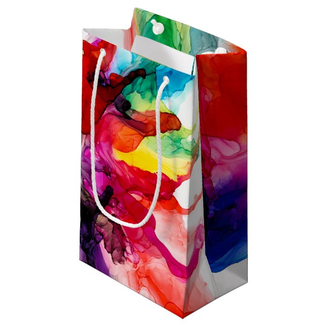 Bolsa De Regalo Pequeña Jeweltone Prisma - acuarela (Angulo Anverso)