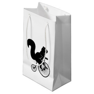 Bolsa De Regalo Pequeña Jinete de la ardilla en la bici vieja