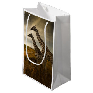 Bolsa De Regalo Pequeña Jirafas y el paisaje