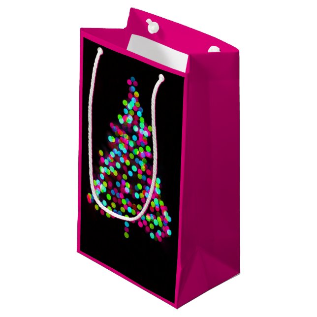 Bolsa De Regalo Pequeña Joyas de árbol de Navidad en rosa (Angulo Anverso)