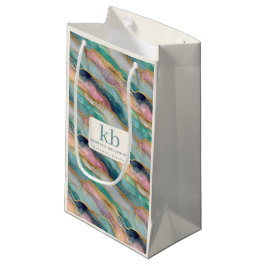 Bolsa De Regalo Pequeña Joyería con logotipo de marca patrón de ágata geod