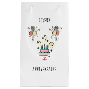 Bolsa De Regalo Pequeña Joyeux Anniversaire   Happy Birthday