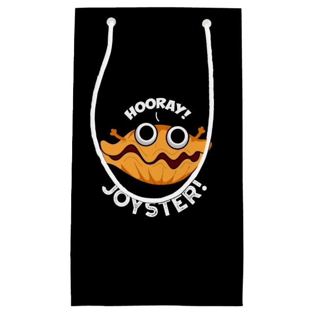 Bolsa De Regalo Pequeña Joyster Funny Joyful Animal Oyster Pun Dark BG (Anverso)