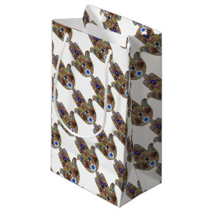 Bolsa De Regalo Pequeña Judaica Hamsa Hearts Flowers Opal Art Print
