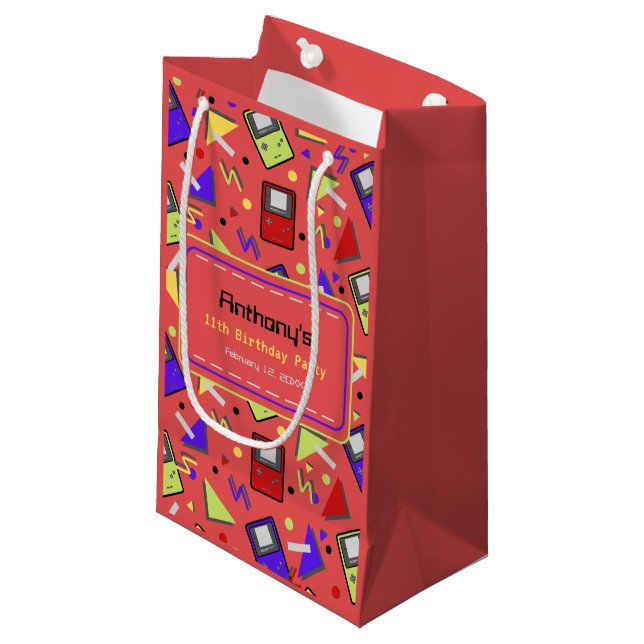 Bolsa De Regalo Pequeña Juego Retro Rojo (Angulo Anverso)