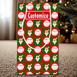Bolsa De Regalo Pequeña Jugador de béisbol de Santa Nombre personalizado /