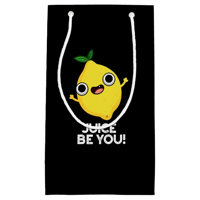 Bolsa De Regalo Pequeña Juice Be You Funny Positive Lemon Pun Dark BG (Anverso)