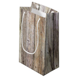 Bolsa De Regalo Pequeña Juntas de madera con tejado de plumas con patina r