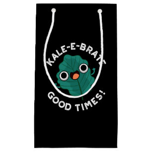 Bolsa De Regalo Pequeña Kale-e-brate Good Times Funny Veggie Pun Dark BG